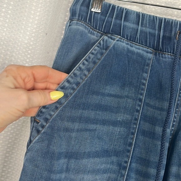Bella Dahl Blue Distressed Chambray  Joggers Relaxed Fit Pockets Size XS - Picture 4 of 11